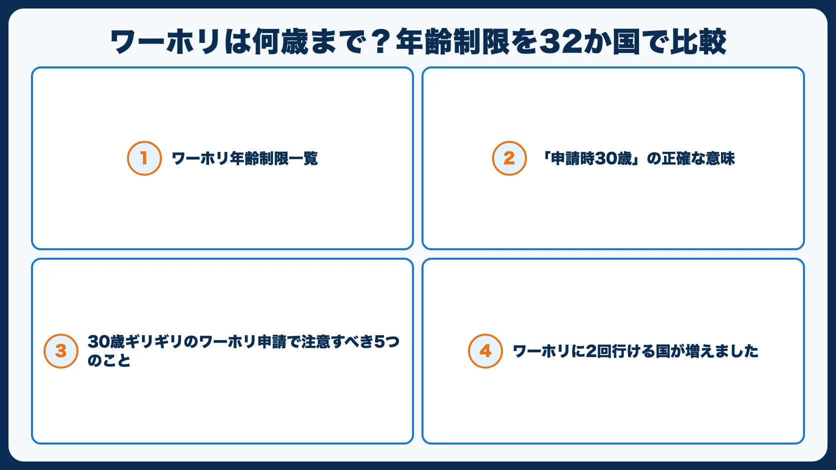 ワーホリは何歳まで？年齢制限を32か国で比較【2026年最新】
