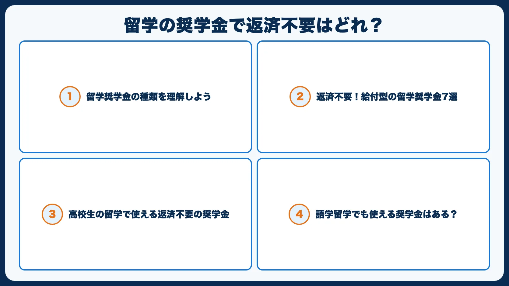 留学の奨学金で返済不要はどれ？給付型15選と高校生・語学留学向けを解説【2026年最新】