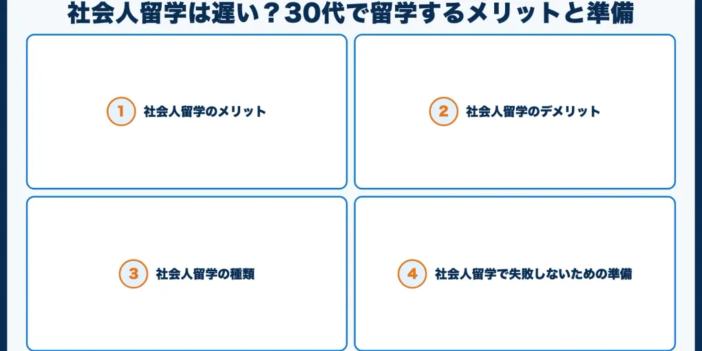社会人留学は遅い？30代で留学するメリットと準備