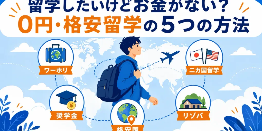 留学したいけどお金がない！0円留学・格安留学の方法