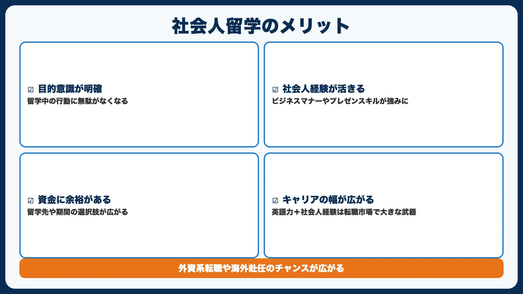 社会人留学のメリット