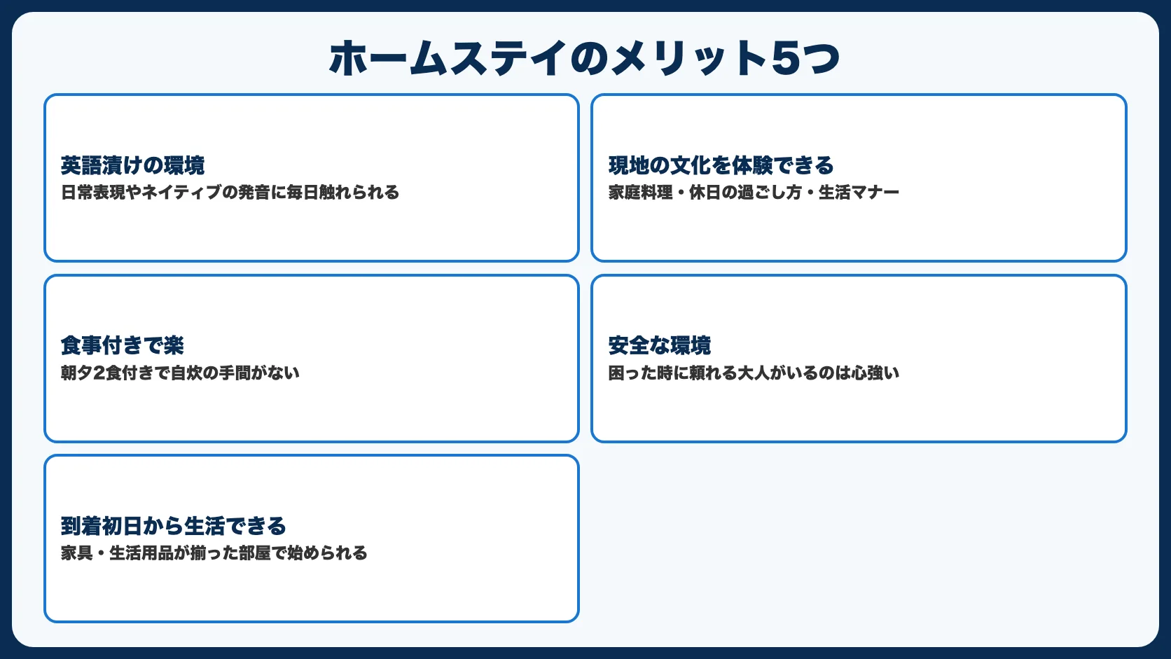 ホームステイのメリット