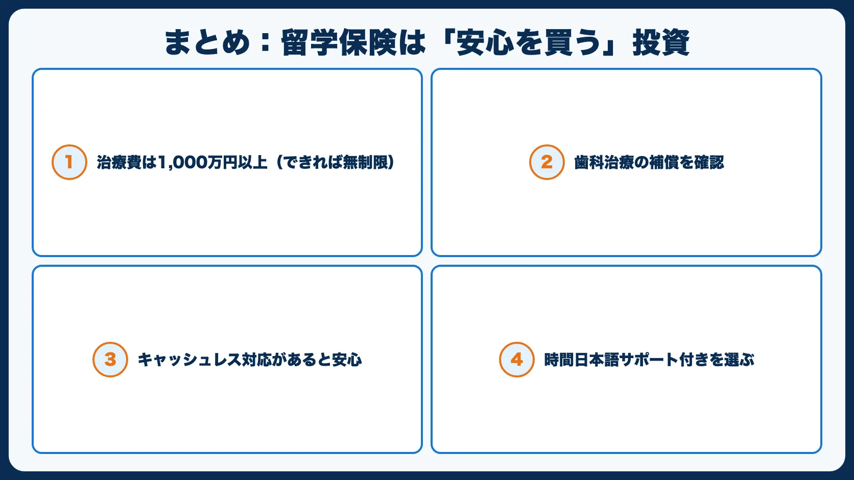 まとめ：留学保険は「安心を買う」投資