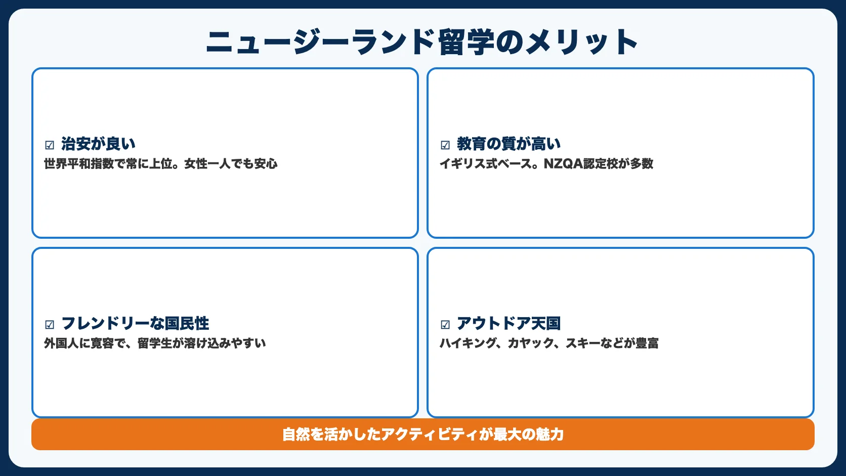 ニュージーランド留学のメリット