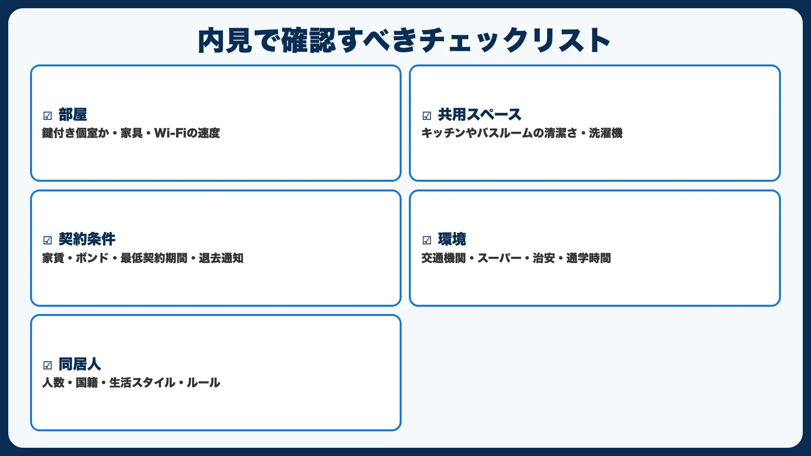 内見で確認すべきチェックリスト